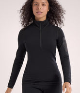 ARC`TERYX Kayer Night straw Big Woman ATOFWX9065/BLK KYANITE BASELAYER ZIP NECK W