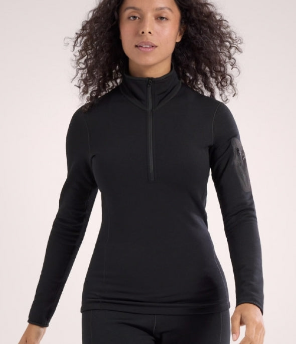 ARC`TERYX Kayer Night straw Big Woman ATOFWX9065/BLK KYANITE BASELAYER ZIP NECK W