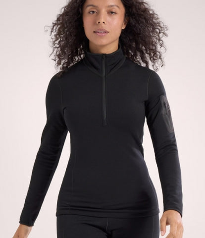 ARC`TERYX Kayer Night straw Big Woman ATOFWX9065/BLK KYANITE BASELAYER ZIP NECK W
