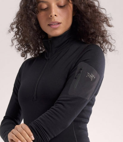 ARC`TERYX Kayer Night straw Big Woman ATOFWX9065/BLK KYANITE BASELAYER ZIP NECK W