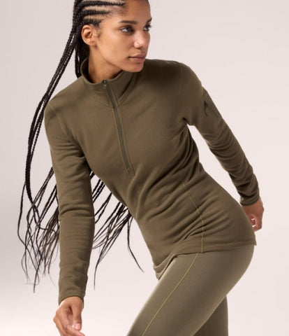 ARC`TERYX Kayer Night straw Big Woman ATOFWX9065/TAT KYANITE BASELAYER ZIP NECK W