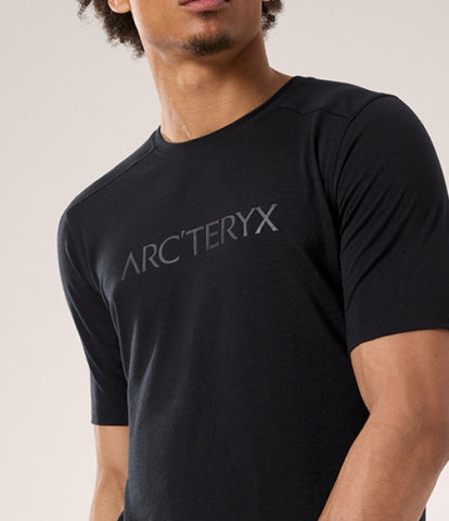 ARC`TERYX Ionia Merino Please Arcward Intaria SS man ATPSM07733/BLK IONIA MERINO WOOL ARC'WORD LOGO SS M