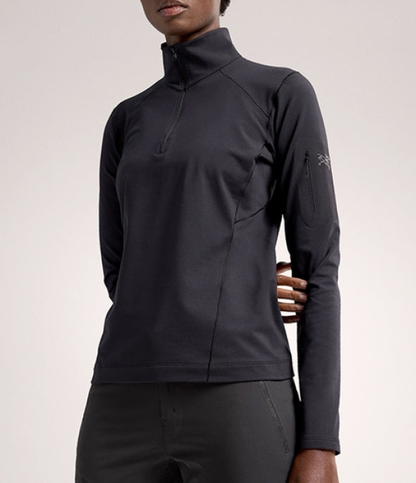 ARC`TERYX as straw Big Woman ATPSW07336/BLK RHO ZIP NECK W